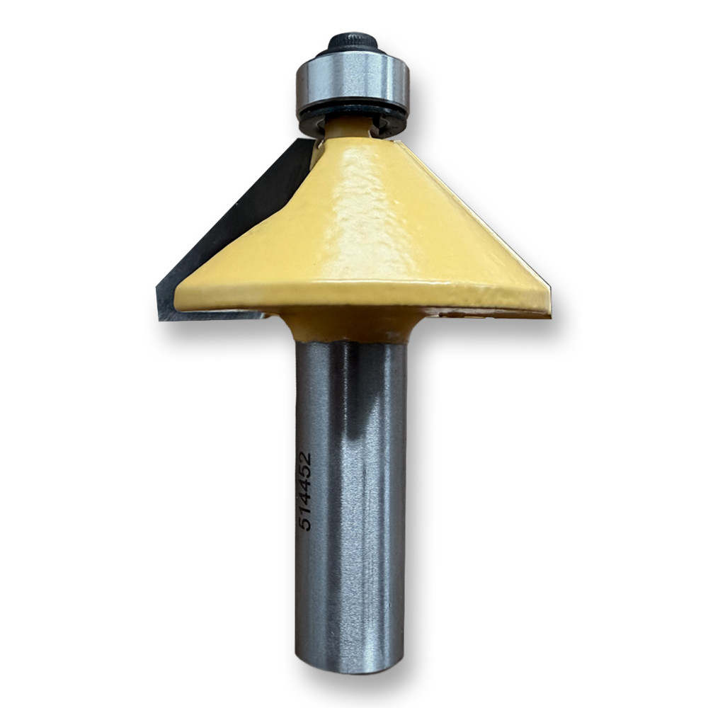 Sommerfeld Chamfer Router Bit Woodworking Tool w/Bearing 45CA.1-3/4CD,29/32CL,2-3/4OL,1/2SH