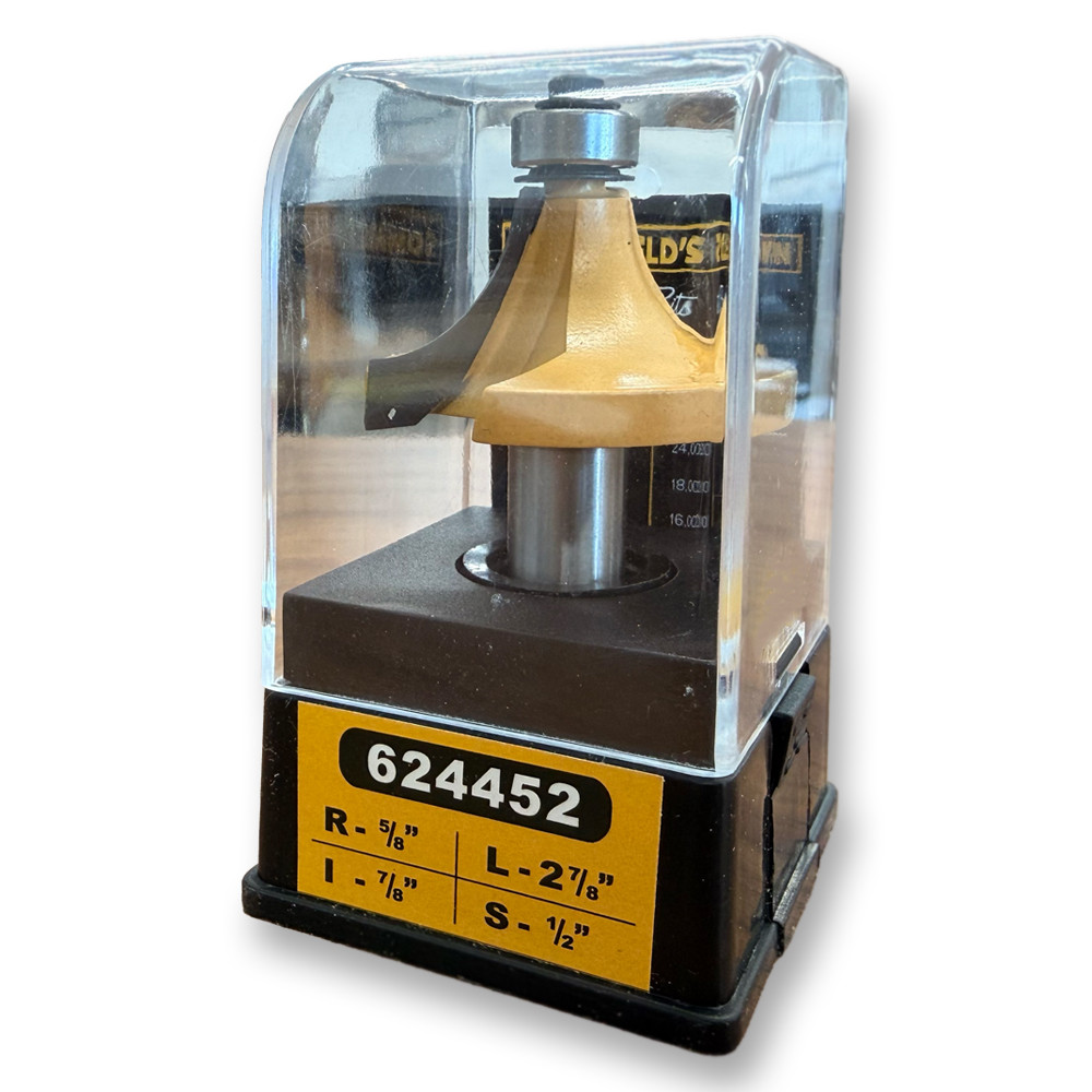 Sommerfeld Roundover Router Bit Woodworking Tool w/Bearing5/8CR,1-3/4CD,7/8CL,2-7/8CL,1/2SH