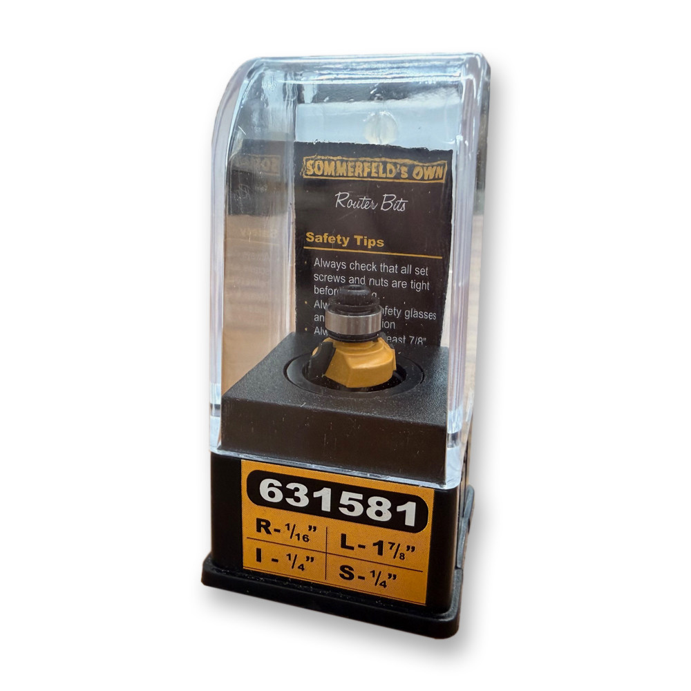 Sommerfeld Beading Router Bit Woodworking Tool w/Bearing 1/16CR,5/8CD,1/4CL,1-7/8OL,1/4SH