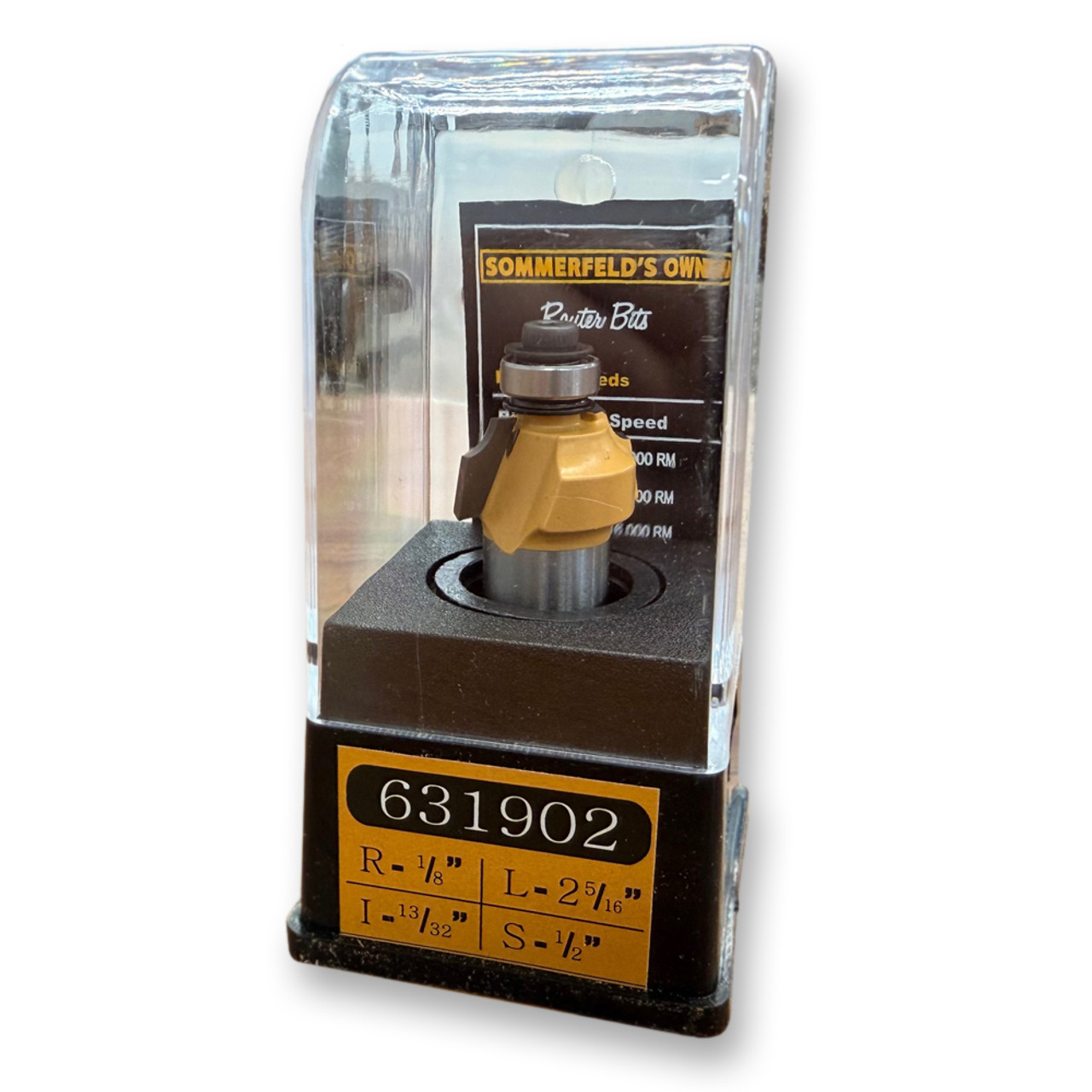Sommerfeld Beading Router Bit Woodworking Tool w/Bearing 1/8CR,3/4CD,13/32CL,2-5/16OL,1/2SH