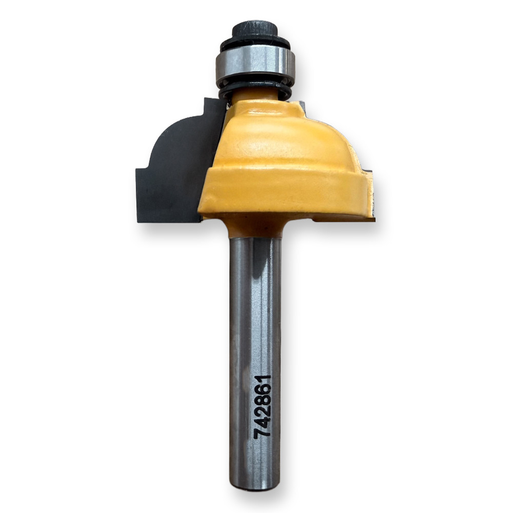 Sommerfeld Cove Router Bit Woodworking Tool w/Fillet w/3/8Brg1/4CR,1 1/8CD,17/32CL,2 1/4OL,1/4SH