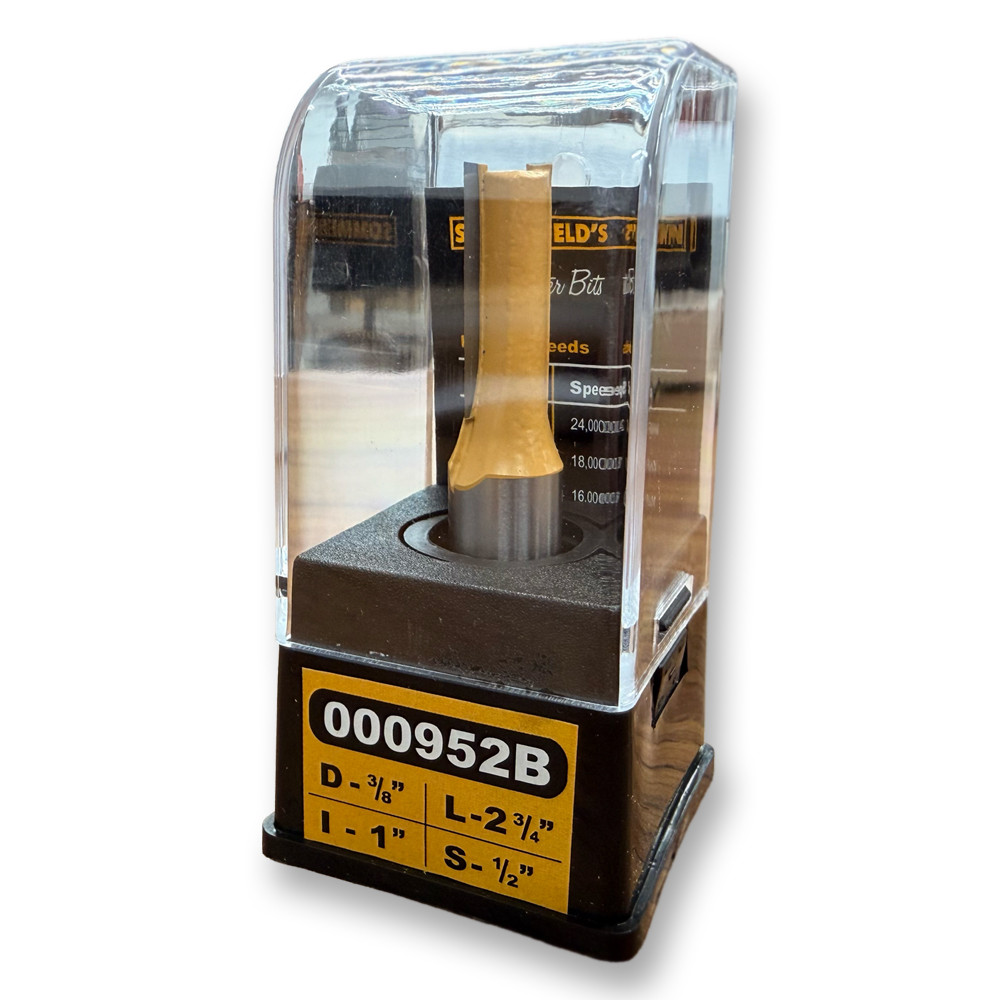 Sommerfeld Straight Router Bit-Two Flute Woodworking Tool 3/8CD,1CL,2-3/4OL,1/2SH