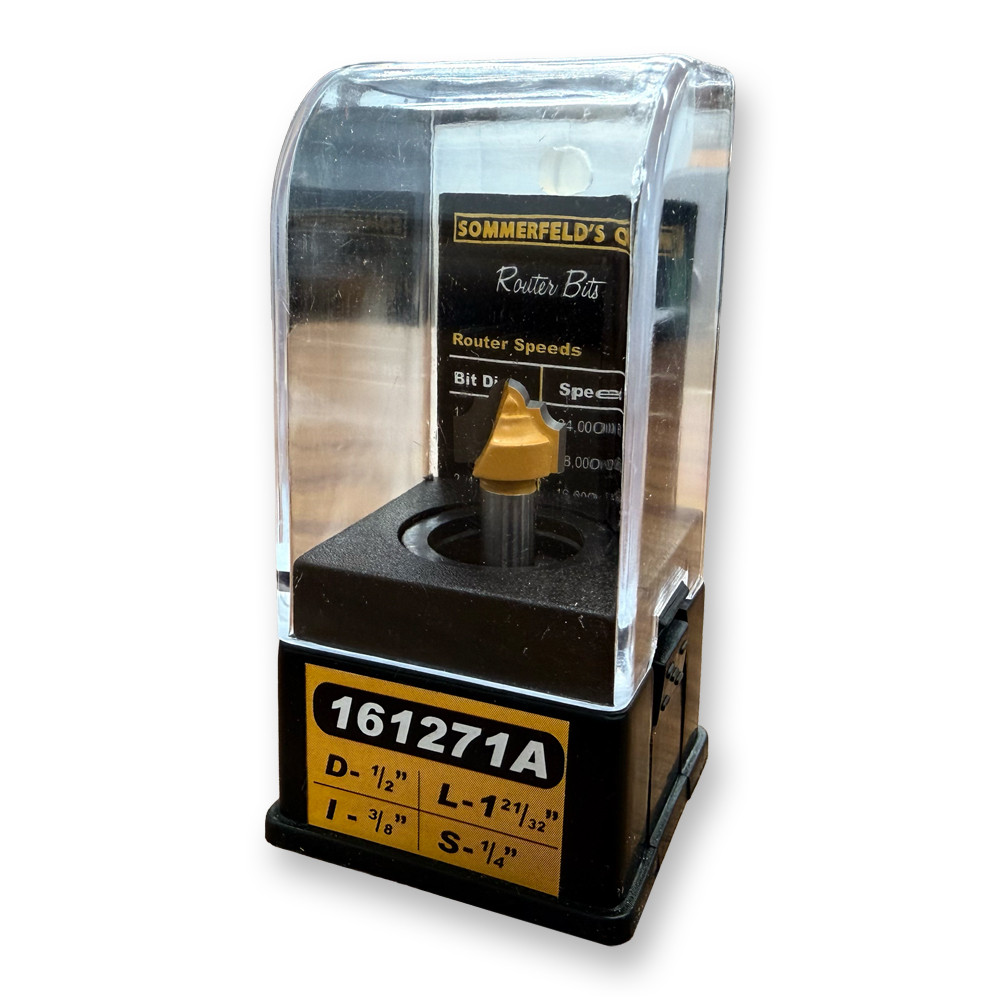 Sommerfeld Classical Plunge Cut Router Bit Woodworking Tool 3/32CR,1/2CD,3/8CL,1-21/32OL,1/4SH