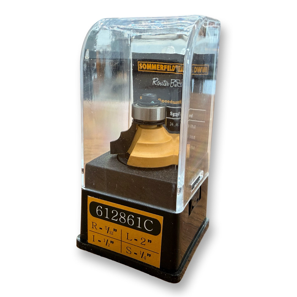 Sommerfeld Double Roundover Router Bit Woodworking Tool w/Bearing 5/32CR,1-1/8CD,1/2CL,2OL,1/4SH