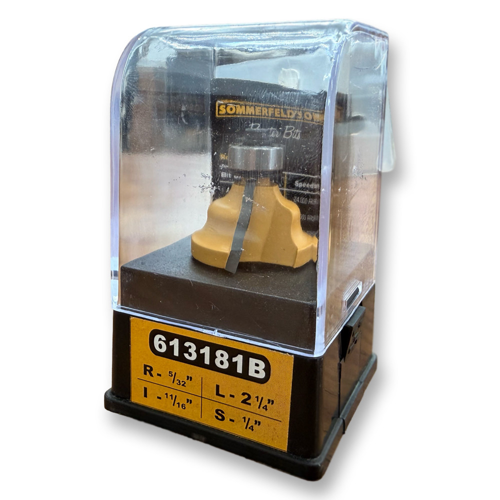 Sommerfeld Wavy Edge Router Bit Woodworking Tool w/Bearing 5/32CR,1-1/4CD,11/16CL,2-1/4OL,1/4SH