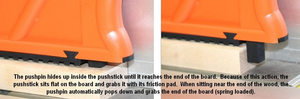 PAIR of Original Power Hands Safety Push Stick For Router Table Saw USA +7 pins + two springs +two retainers