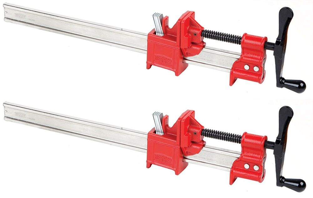 One (1) Pair BESSEY 96" Heavy-Duty IBeam Bar Clamps for Woodworking