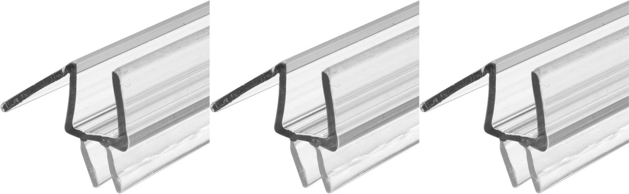 Viking Bath Ultra Clear Frameless Shower Door bottom seal for 3/8 inch thick glass  36 inch length 3 pack