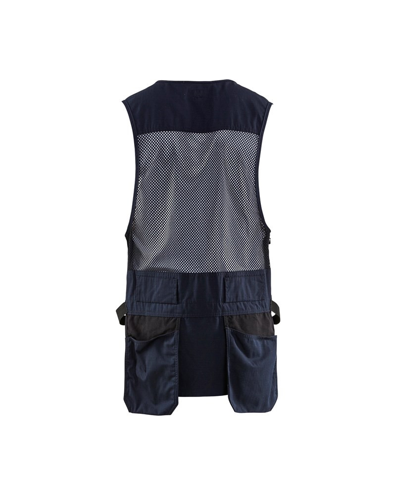 Blaklader US Utility Vest with Mesh for Carpentry Construction  (Navy, XXXL)