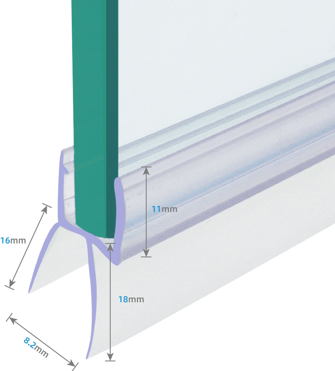 Viking Bath Ultra Clear Frameless Shower Door bottom seal for 3/8 inch thick glass  39 in length 5 pack  Keep water in the shower area