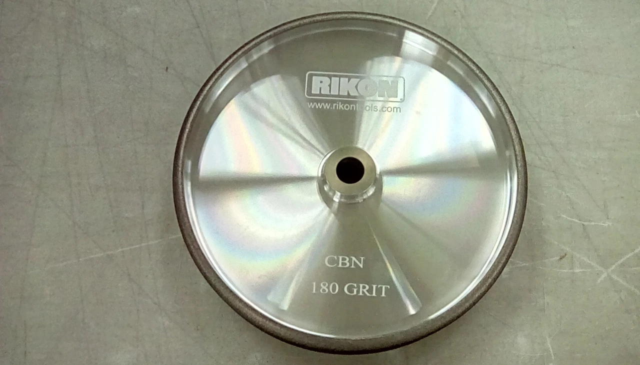 Rikon PRO Series 82-5180R CBN Grinding Wheel 180 Grit 8 inch Wheel 1-1/2 inch wide with Radius to Sharpen High Speed Steel Cutting Tools for your Woodworking Lathe