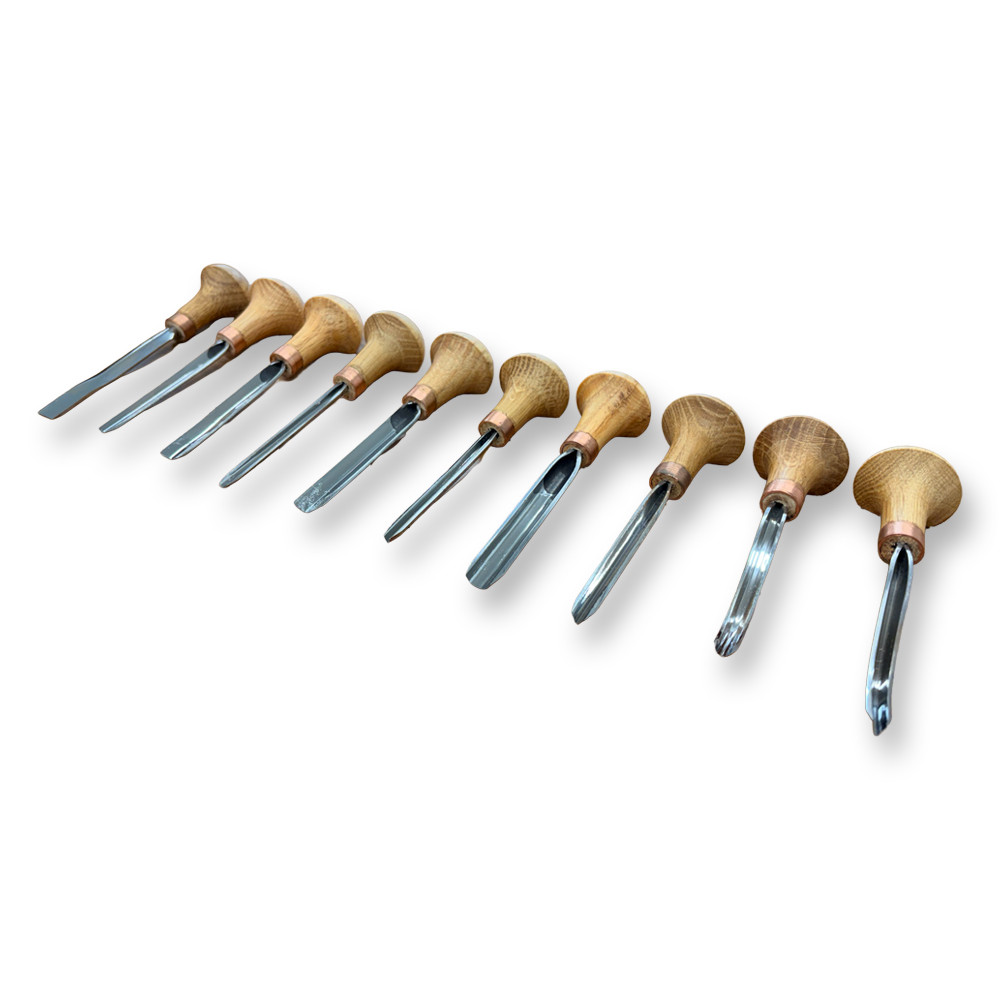 USED STRYI 10 piece Gravers and burins Palm carving tools set *READ*