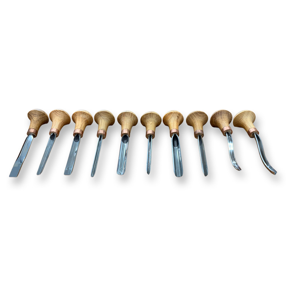 USED STRYI 10 piece Gravers and burins Palm carving tools set *READ*