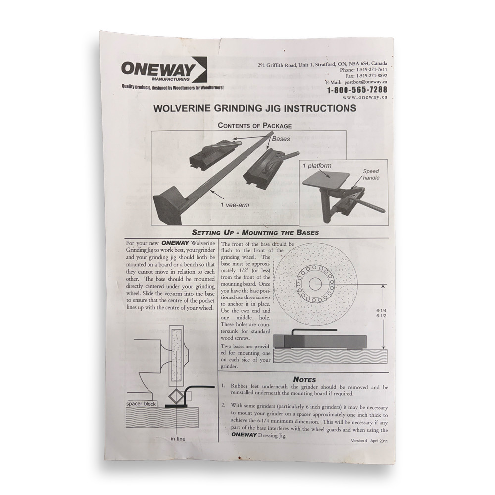 USED 2291 ONEWAY Wolverine Grinding Jig *READ*