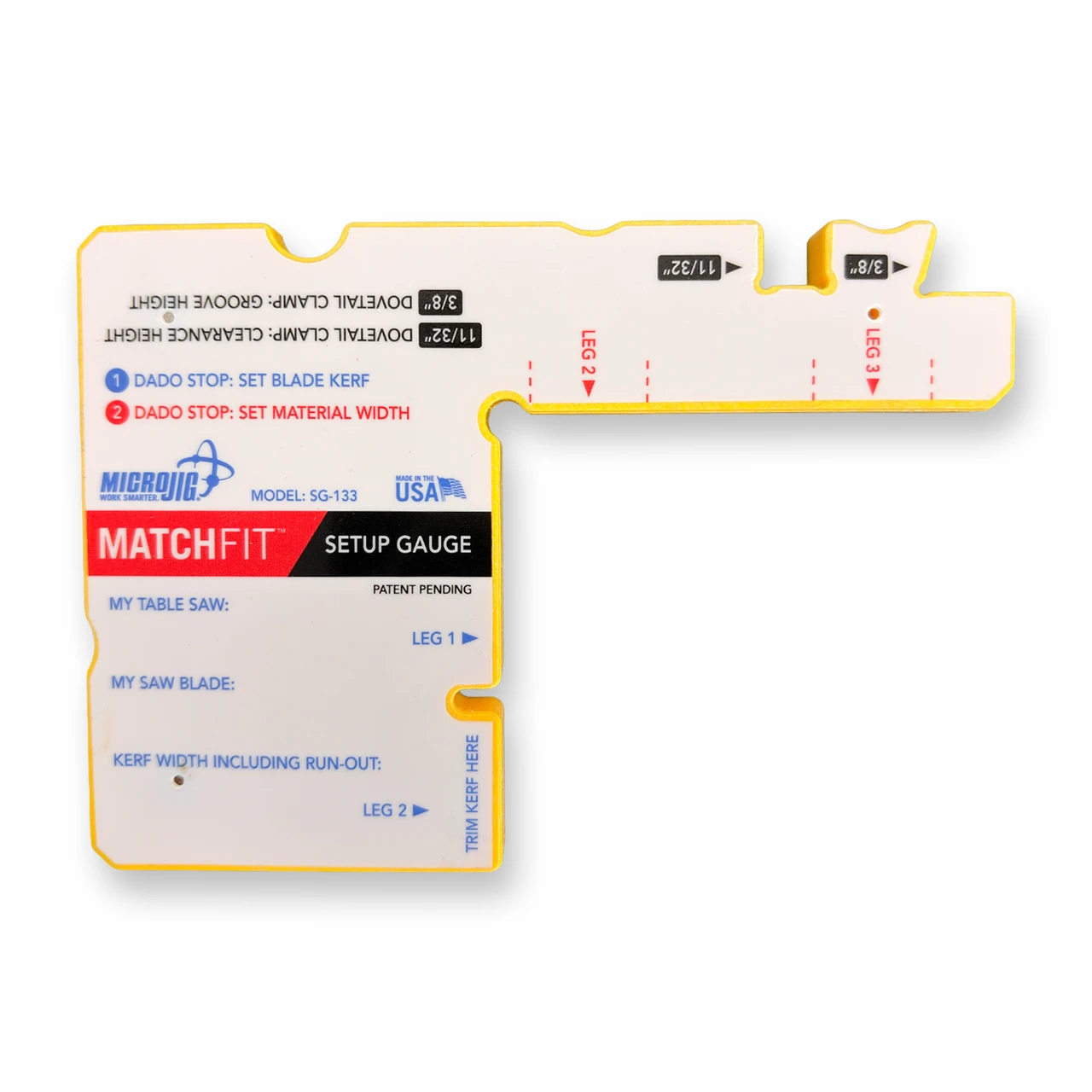 Micro Jig SG-133 Setup Gauge for MATCHFIT Dado Stop and Dovetail Clamps *READ*