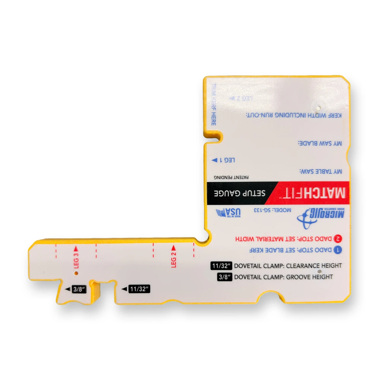 Micro Jig SG-133 Setup Gauge for MATCHFIT Dado Stop and Dovetail Clamps *READ*