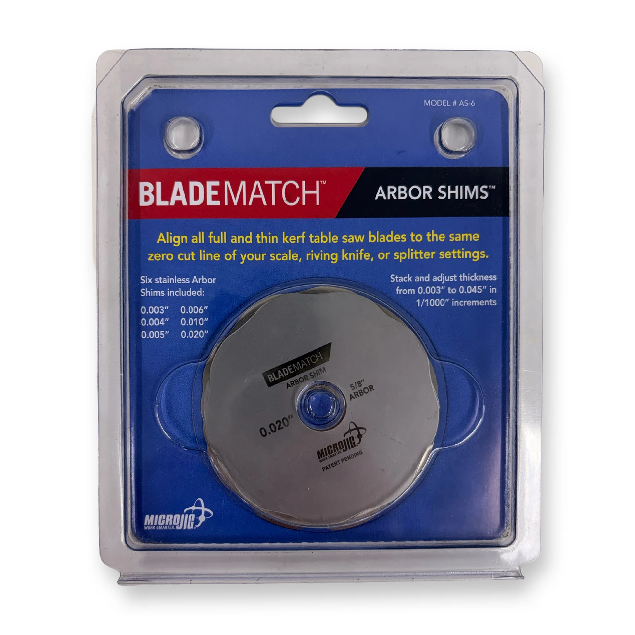Micro Jig BLADEMATCH Arbor Shims (6-Pack) *READ*