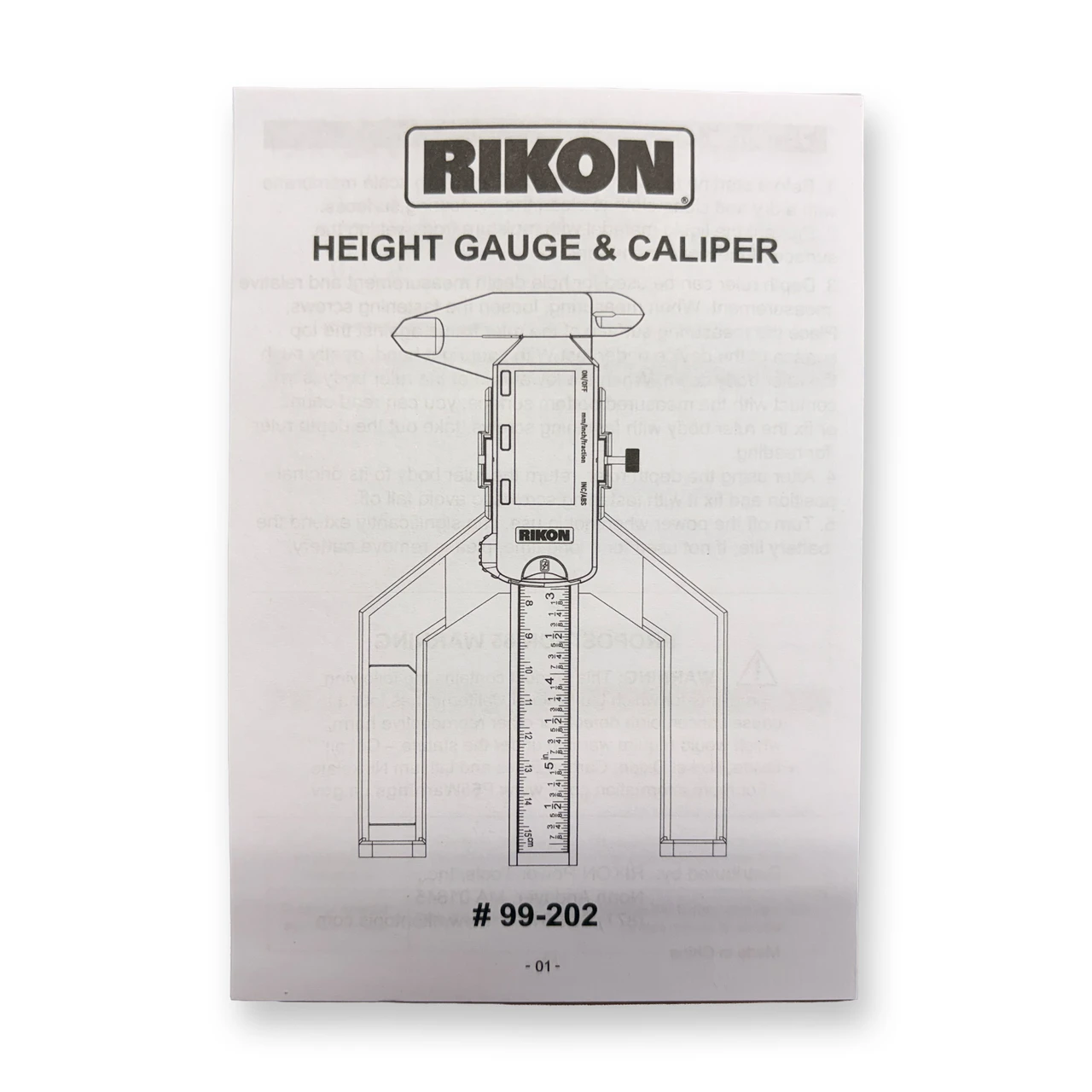RIKON PRO 99-202 Blade and Bit Height Gauge and Caliper *READ*