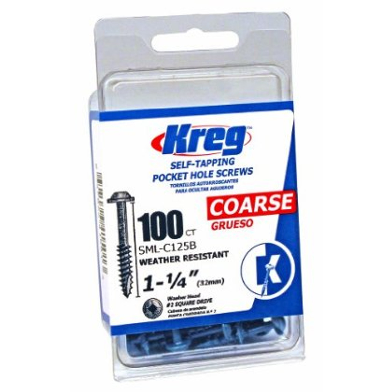 Kreg SML-C125B-100 Blue-Kote WR Pocket Screws - 1-1/4-Inch, 100 pack