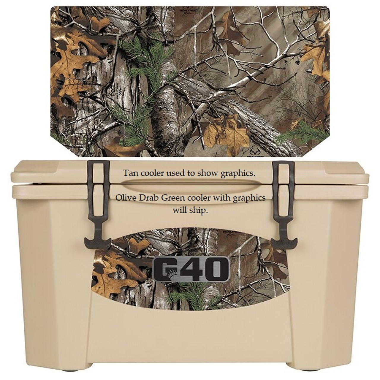 Grizzly Coolers 40 Quart Rotomolded Cooler, ODGreen Real Tree Xtra