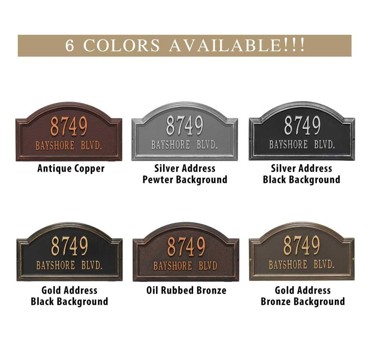 Whitehall Custom Providence Arch One Line Wall Address Plaque - Customize