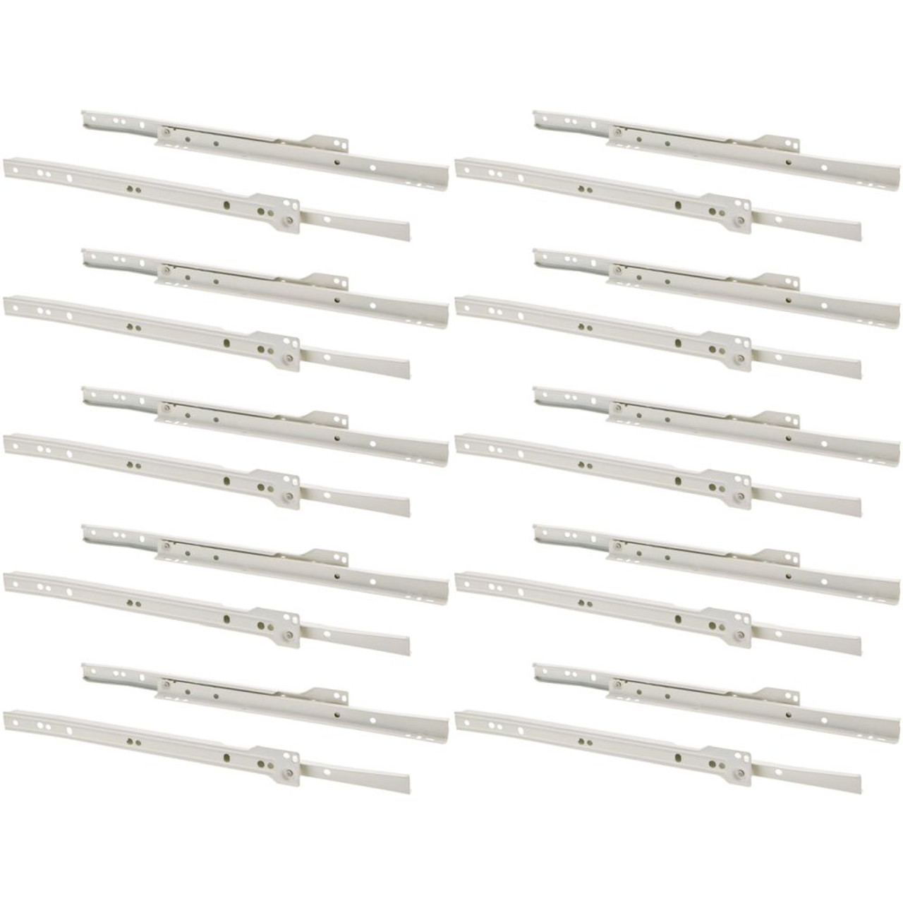 Steelex D4313, Set of 10 Pairs, 14-Inch Euro-style Self-Closing Kitchen Bath Drawer Slides, White