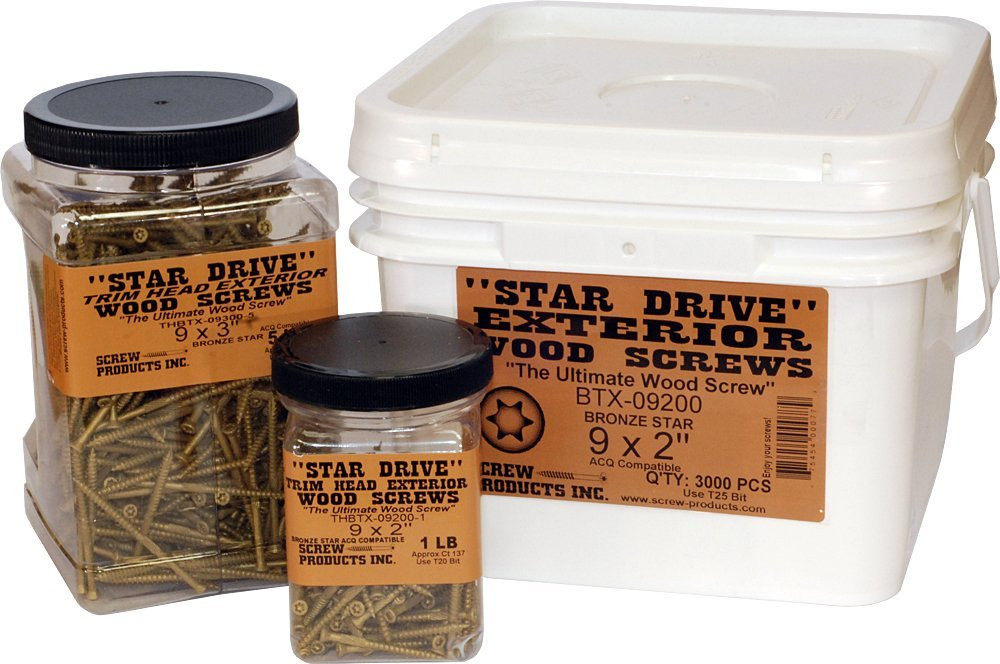 Screw Products, Inc. HDB3-5 No 10 X Heavy Duty Bronze Star Exterior Use Star ...