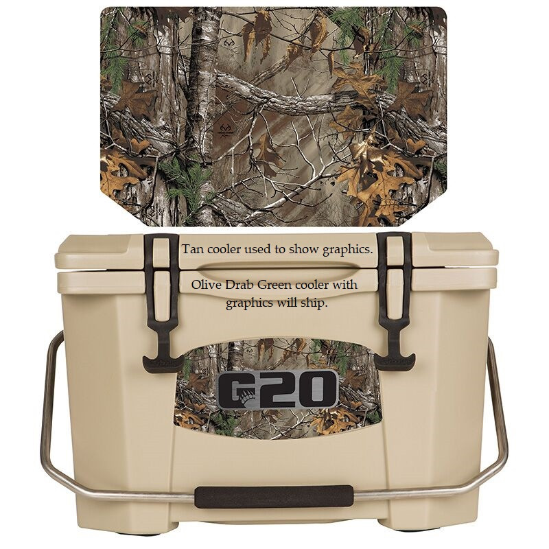 Grizzly Coolers 20 Quart Rotomolded Cooler, ODGreen Real Tree Xtra