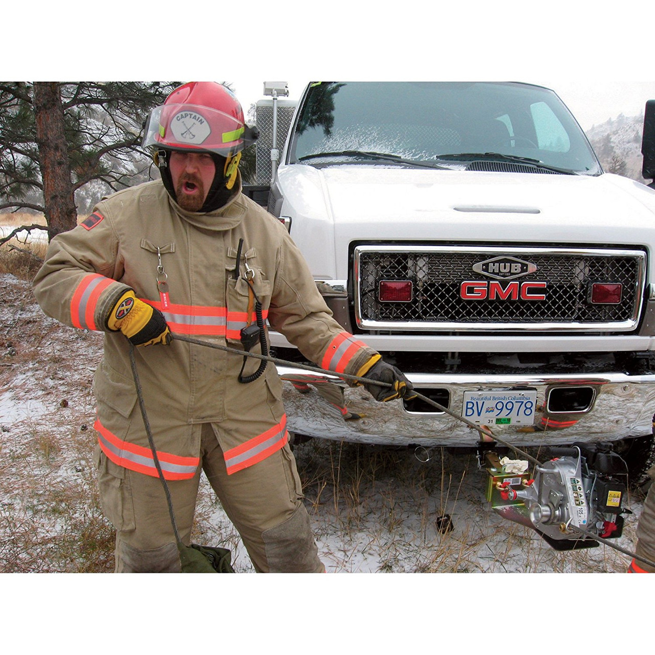 Portable Gas Capstan Winch 2.1 HP, 50cc Honda GHX-50 Engine, 1-Ton Capacity