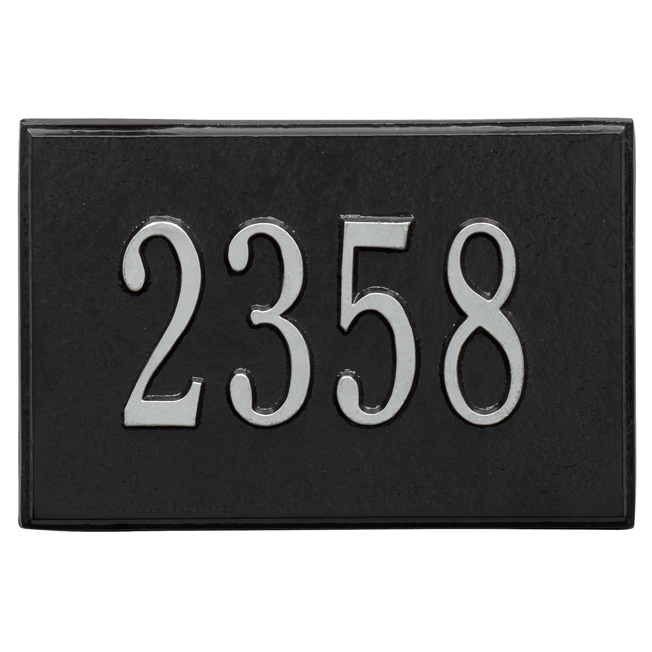 Whitehall Locking Wall Mailbox Number Plaque Insert in Black with Silver Writing