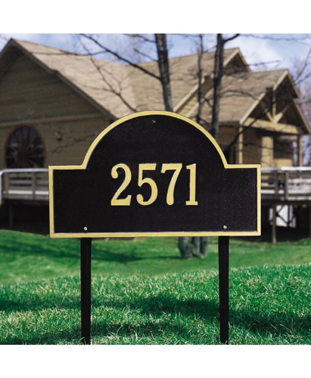 Whitehall Estate Arch Marker One Line Lawn Address Plaque - Customize!