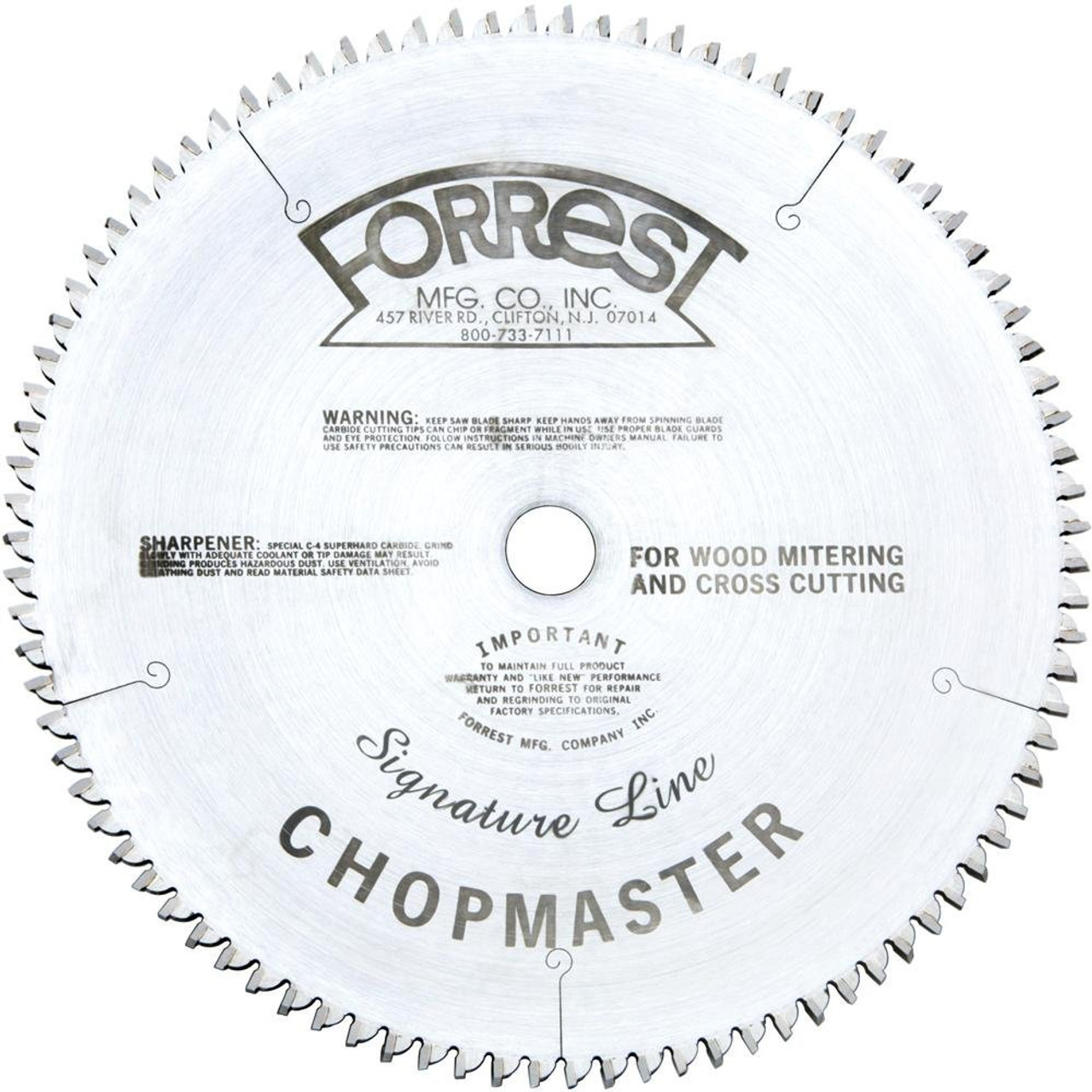 Forrest Chopmaster Signature Line 12" 90 Tooth Chop and Miter Saw Blade