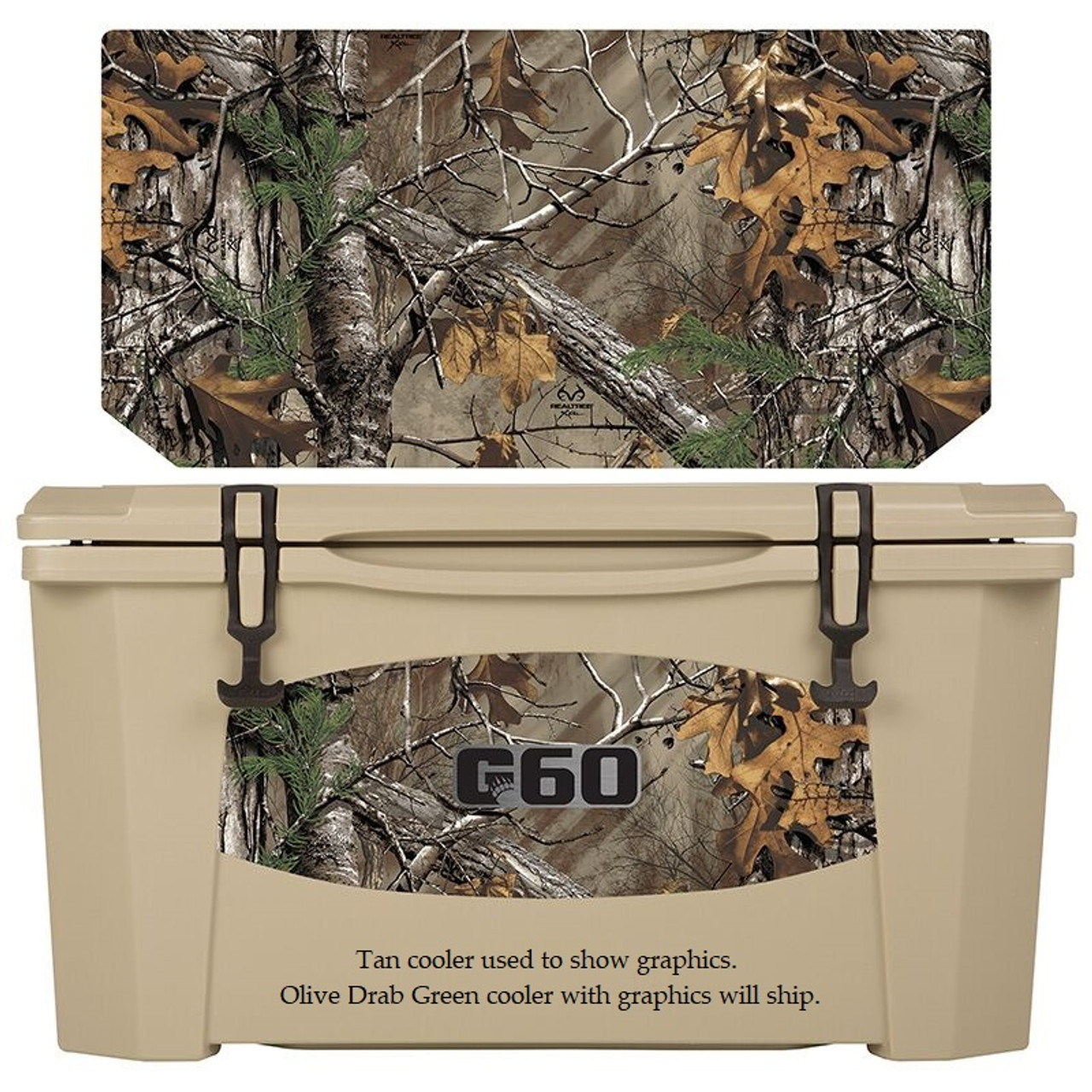 Grizzly Coolers 60 Quart Rotomolded Cooler, ODGreen Real Tree Xtra