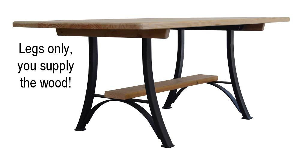 Natural Edge Table Leg Set Powder Coat Wrinkle Black Finish Hand crafted in USA