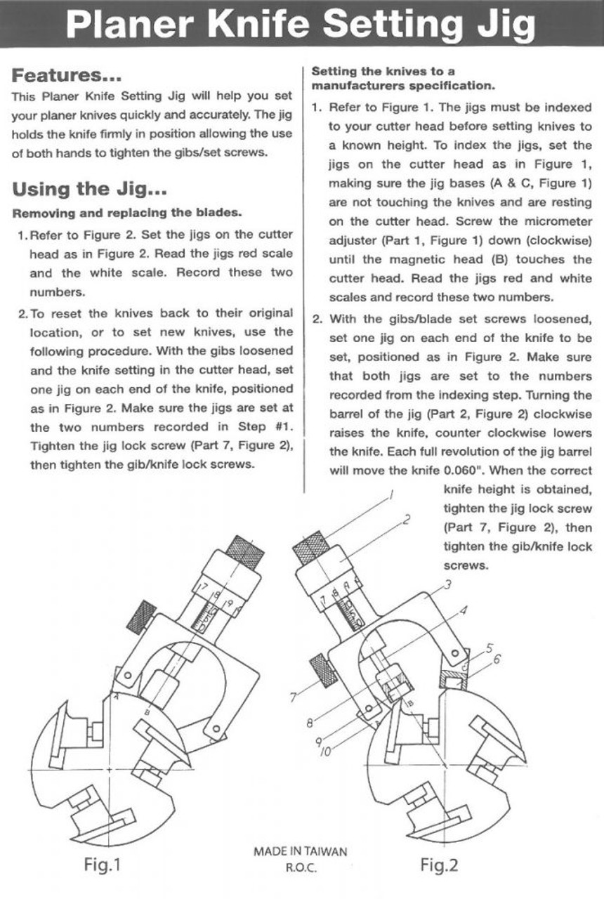 Big Horn 19612 Planer Knife Setting Jig