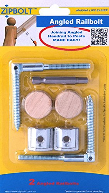 Zipbolt 11.560 Angled Railbolt - Connects Staircase Handrail to Post - 5 Packs
