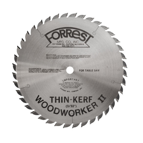 Forrest WW10401100 10" Custom Woodworker II Saw Blade for Square Cut Box and Finger Joints - 40 Teeth