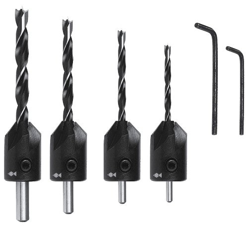 Fisch FSH-134800 Drill/Countersink Set 1/8-Inch, 5/32-Inch, 3/16-Inch & 1/2-Inch