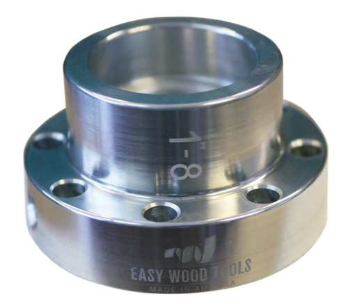 Easy Wood Tools F420 1" Diameter x 2" - 8 TPI  Bright Aluminum Faceplate F420