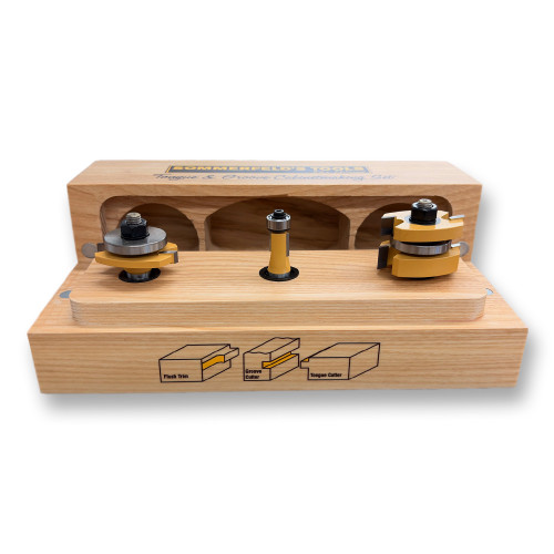 Sommerfeld 3-Pc Tongue & Groove Cabinetmaking Router Bit Woodworking Tool Set