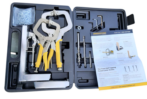 Sommerfeld Tools Rugged Die-cast Aluminum Pocket Hole Jig with two Face Clamps Driver bits Drill and starter screw pack