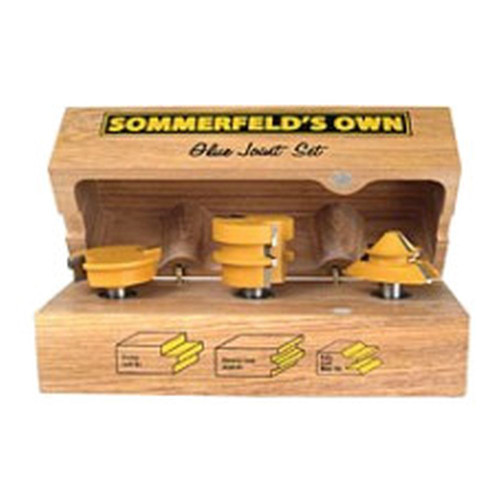 Sommerfeld 03006 3 piece Glue Joint Making Woodworking Router bit Set when you need quick super-strong  joints for strength in critical projects