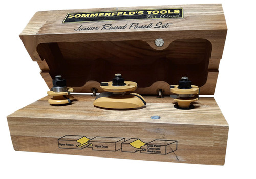 Sommerfeld's 3 Piece Woodworking Junior Cove Raised Panel set 1/2-Inch Shank Create Miniature frames and panels for small jewelry boxes, and similar projects.