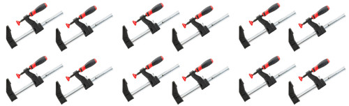 VMTW F style Quick Bar Clamp 2 inch throat 6 inch open rapid one hand close 12 pack For Woodworking and DIY Projects