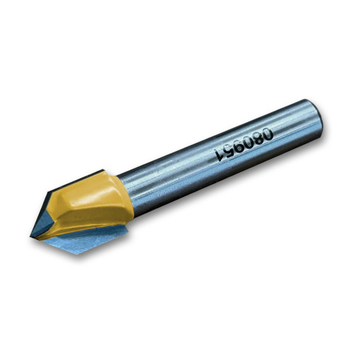 Sommerfeld V-Groove Rout Bit Woodworking Tool 90*CA,3/8CD,1/2CL,1-3/4OL,1/4SH