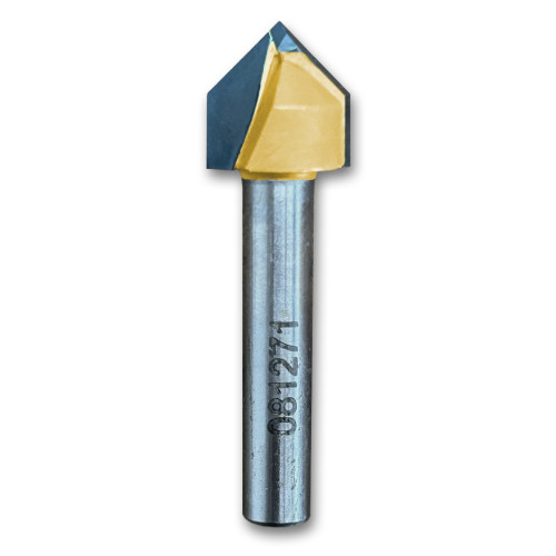 Sommerfeld V-Groove Rout Bit Woodworking Tool 90*CA 1/2CD,1/2CL,1-3/4OL,1/4SH