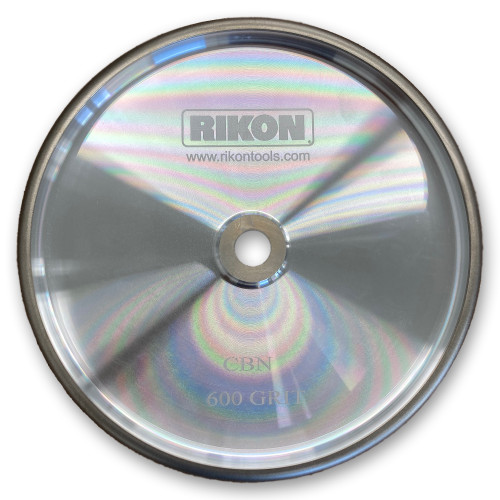  Rikon PRO Series 82-5600R CBN Grinding Wheel 600 Grit 8 inch Wheel 1-1/2 inch wide with Radius to Sharpen High Speed Steel Cutting Tools for your Woodworking Lathe