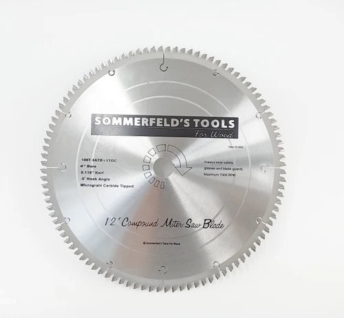  Compound Miter Saw Blade100 micro-grain tooth 1 inch Bore 12 inch Dia
