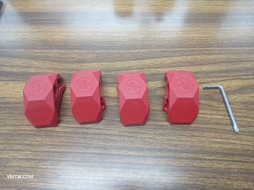 PlayWood 4pcs 90 connectors. Hi-tech plastic clamps for joining wood panels of 3/4 inches. Ideal for DIY: create furniture for your home, garden, office, kidsroom and setup events (Red)