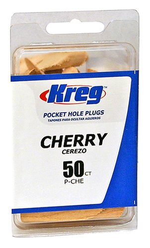 Kreg P-CHE Solid Wood Pocket Hole Plugs, Cherry, 50-Pack